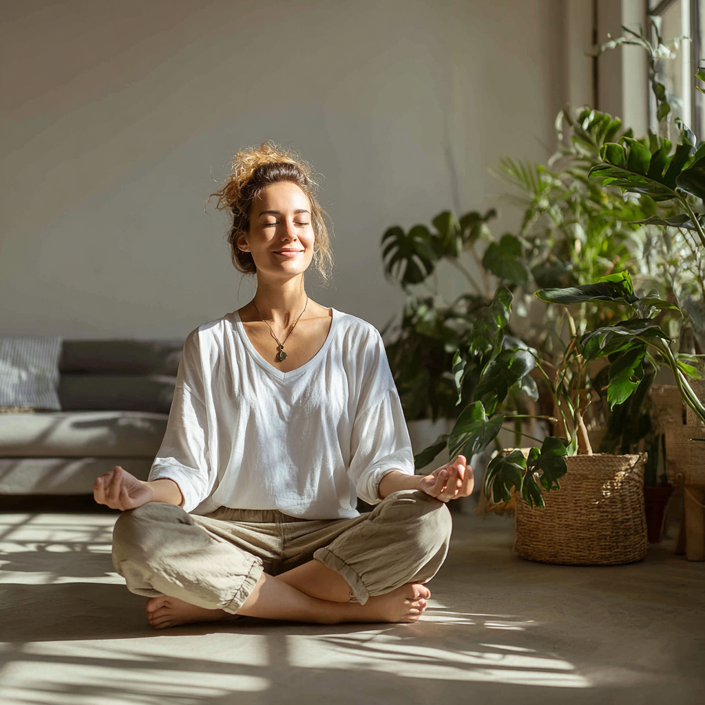 Молода жінка європейського вигляду з здоровою сяючою шкірою посміхається на камеру, демонструючи природну красу та впевненість у собі